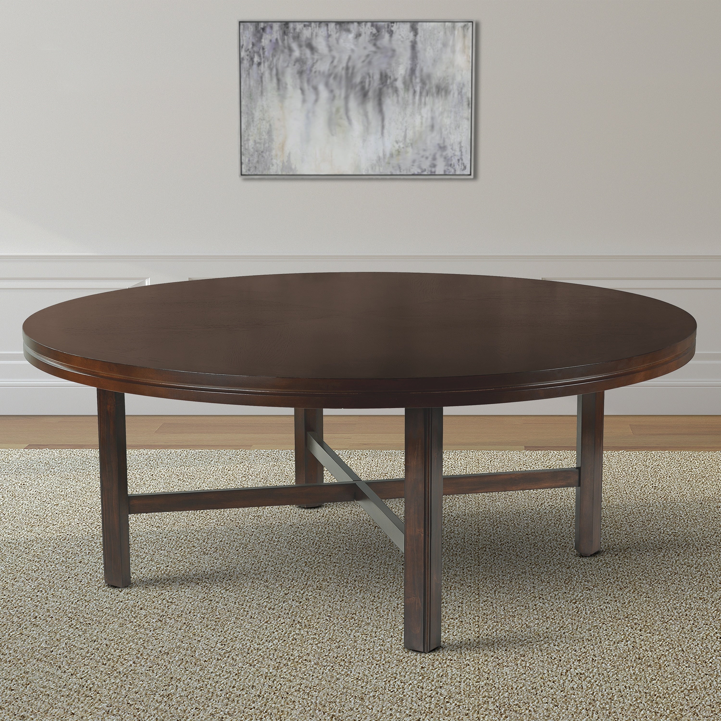 Greyson Living Hampton Dark Brown Cherry 72 Inch Round Dining Table