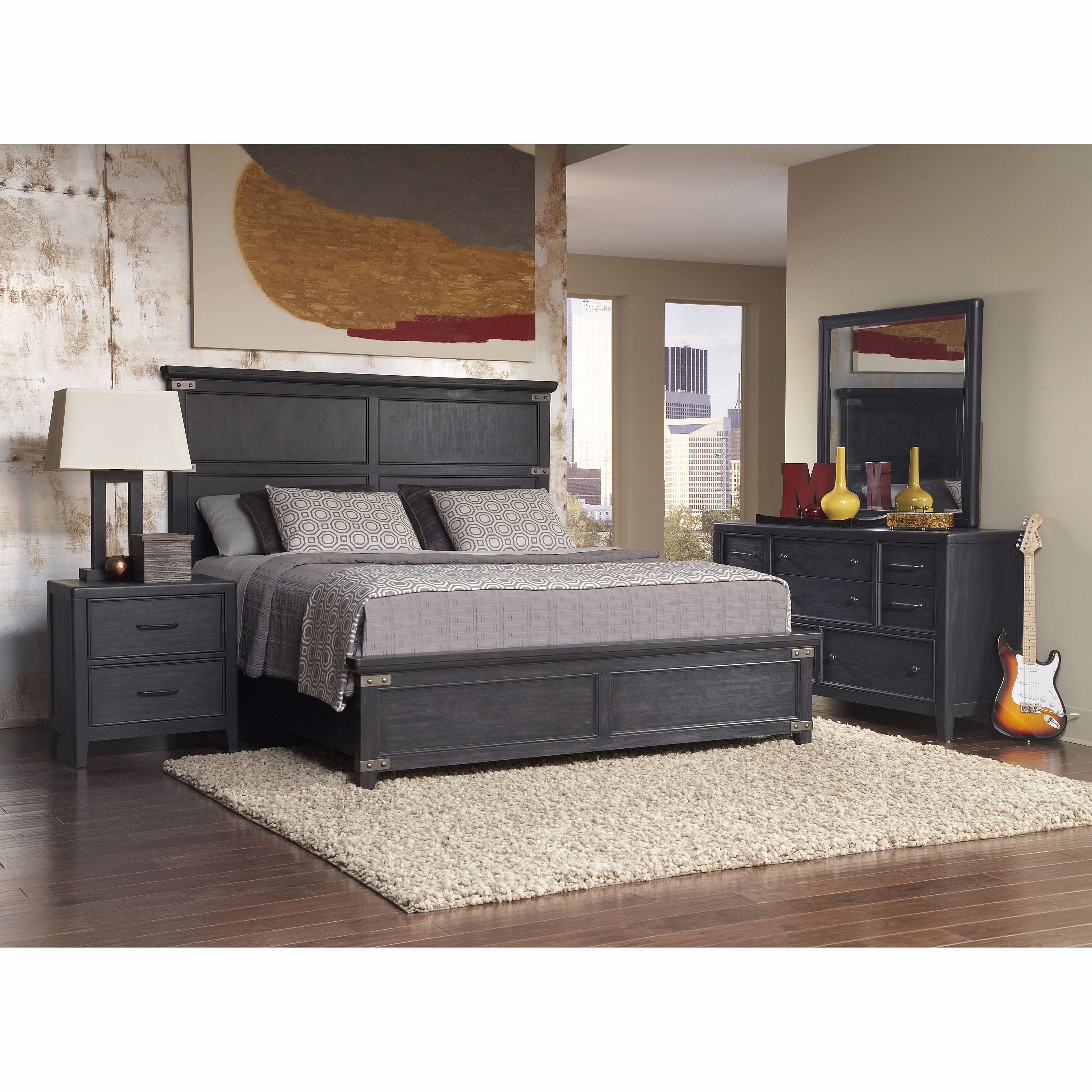 Hampton Charcoal Queen Size Bed