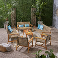 Hampton Outdoor 6 Piece Sofa And Loveseat Chat Set By Christopher Knight Home