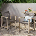 Hampton Outdoor Acacia Wood And Wicker Dining Chair Set Of 2 By Christopher Knight Home