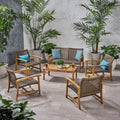 Hampton Outdoor 6 Piece Wood And Wicker Chat Set By Christopher Knight Home