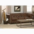 Hancock Tufted Brown Leather Chesterfield Sofa