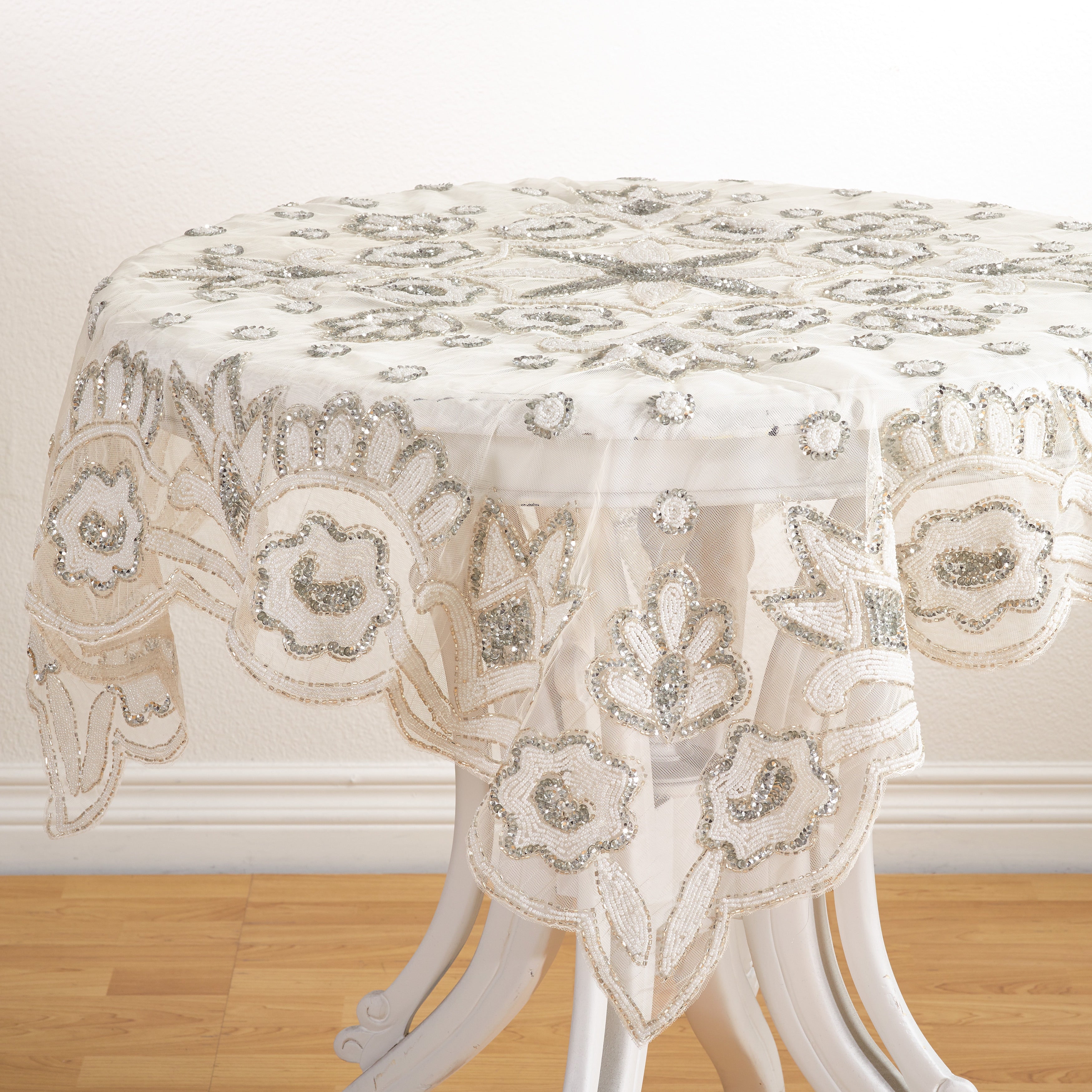 Hand Beaded Design Tablecloth