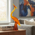 Hand Blown Glass Crane 5.25 L X 3.38 W X 15.25 H