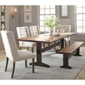 Hand Crafted Live Edge Design Dining Set With Wing Back Button Tufted Chairs