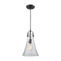Hand Formed 1 Light Glass Pendant Oil Rubbed Bronze