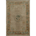 Hand Knotted Oriental 100 Silk Carpet Traditional Medallion Beige Ivories Art Deco Area Rug 3 2 X 2 1