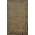 Hand Knotted Oriental 100 Wool Carpet Modern Bordered Yellow Gold Gabbeh Area Rug 6 0 X 3 11