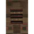 Hand Knotted Oriental 100 Wool Carpet Modern Geometric Brown Modern Area Rug 7 7 X 6 1