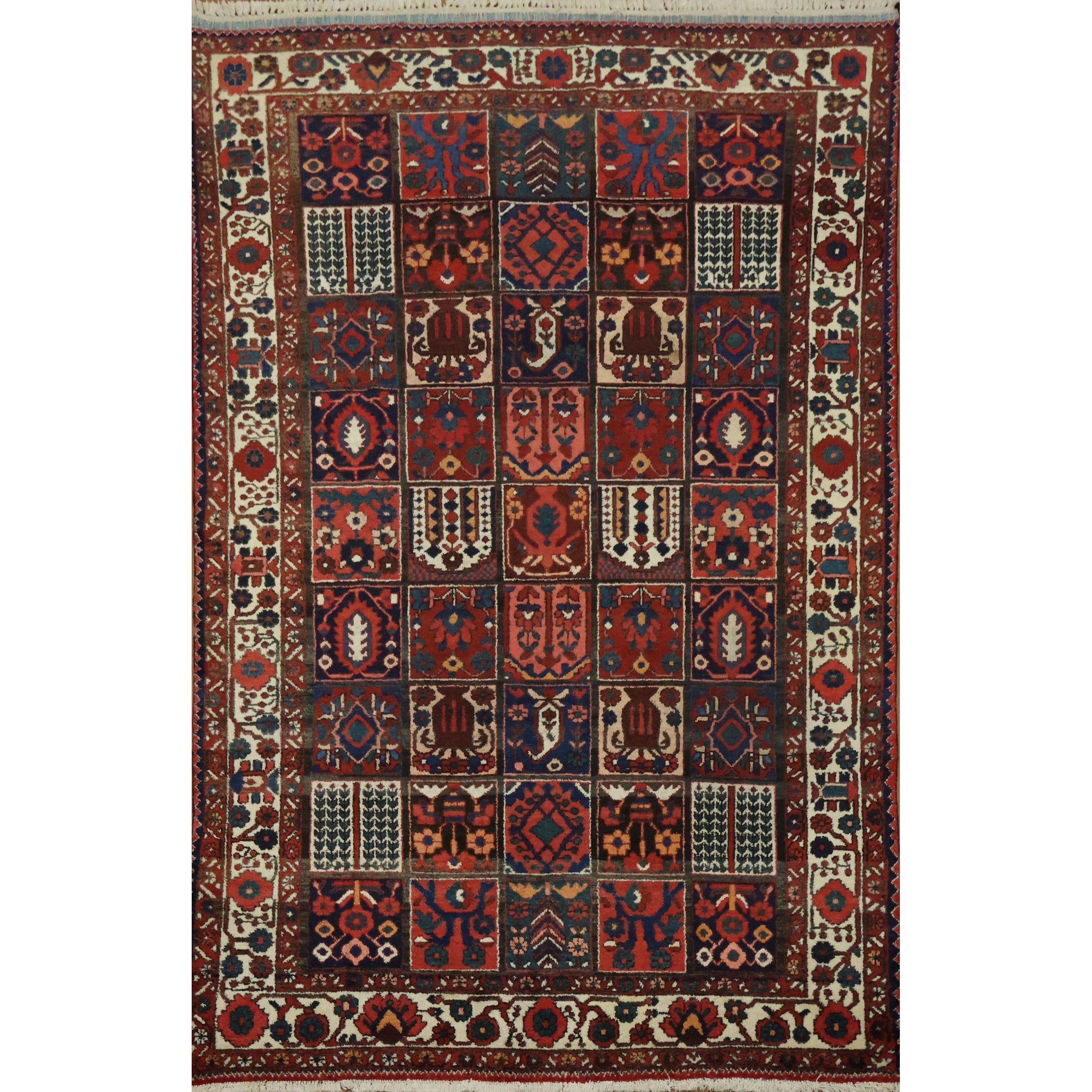 Hand Knotted Oriental 100 Wool Carpet Traditional All Over Bakhtiari Area Rug 10 2 X 6 7