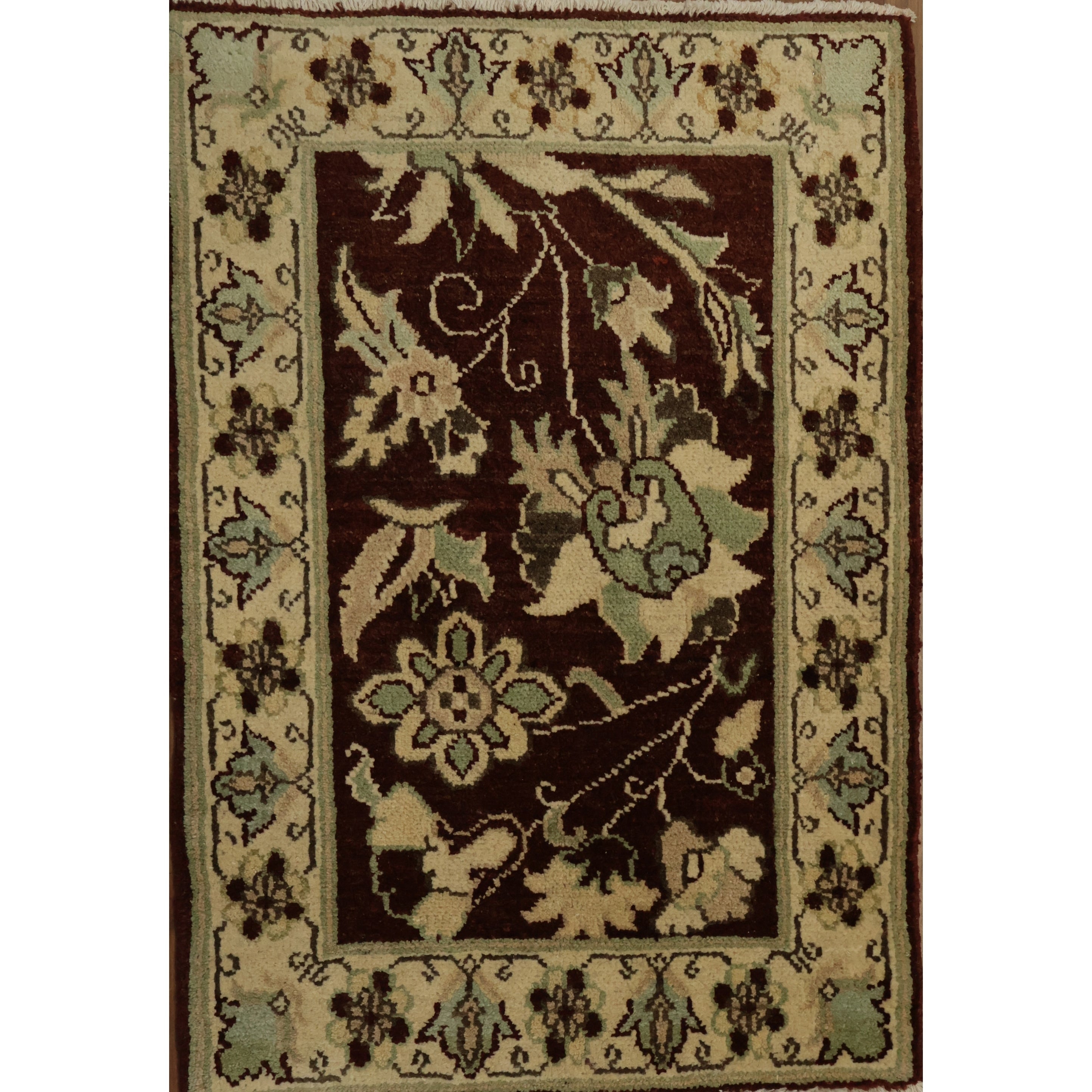 Hand Knotted Oriental 100 Wool Carpet Traditional All Over Brown Peshawar Area Rug 2 11 X 2 0
