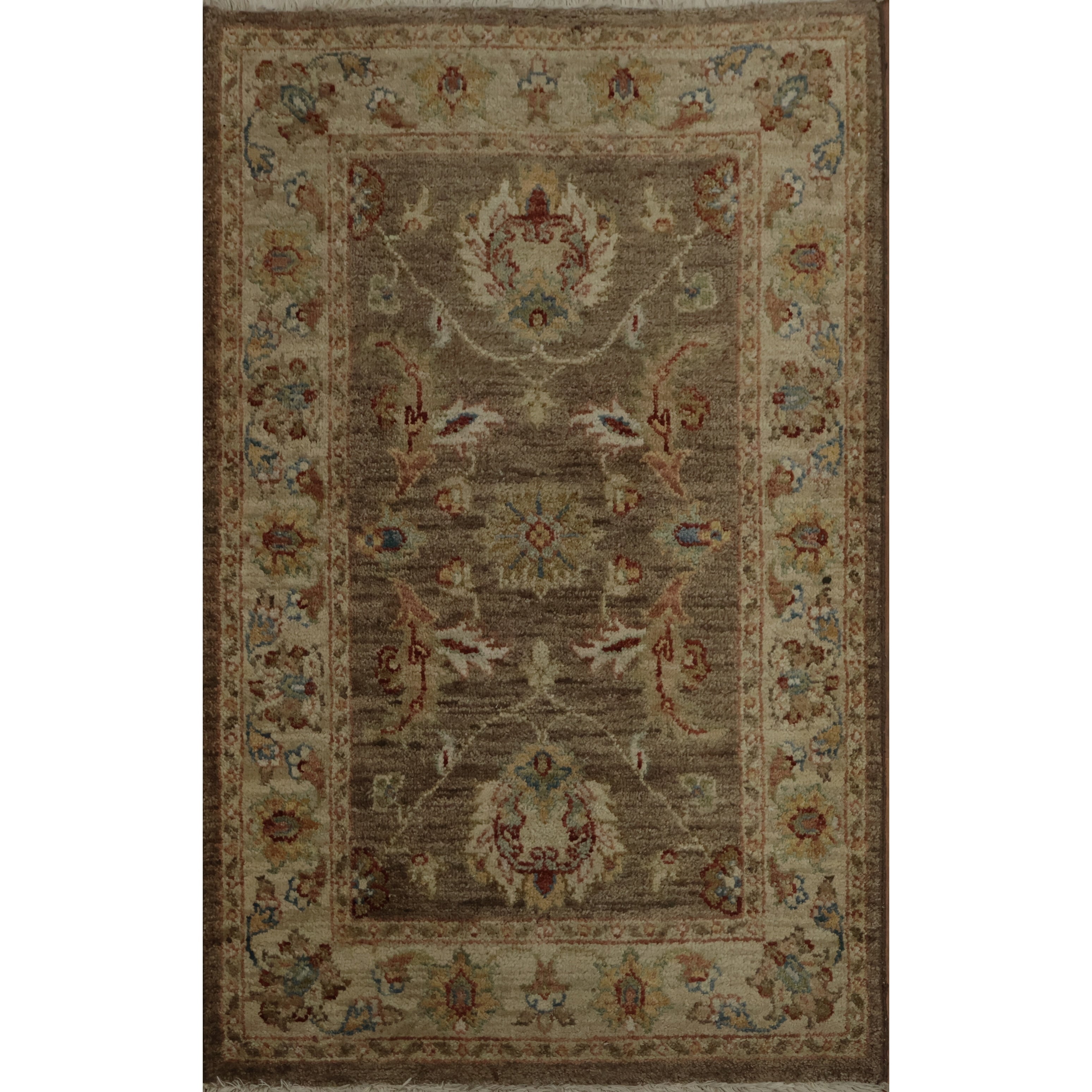 Hand Knotted Oriental 100 Wool Carpet Traditional All Over Brown Peshawar Area Rug 3 2 X 2 0
