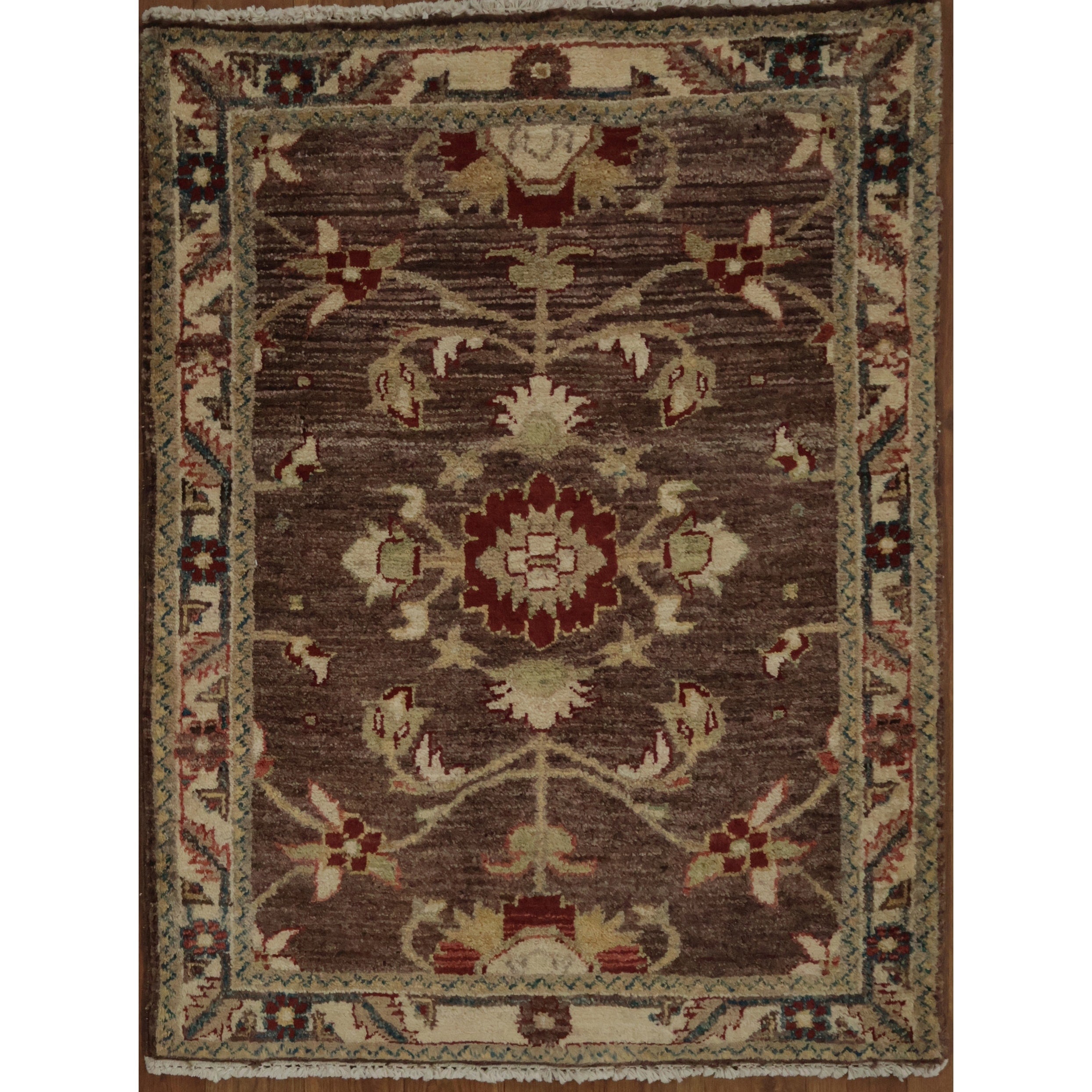 Hand Knotted Oriental 100 Wool Carpet Traditional All Over Brown Peshawar Area Rug 2 10 X 2 2