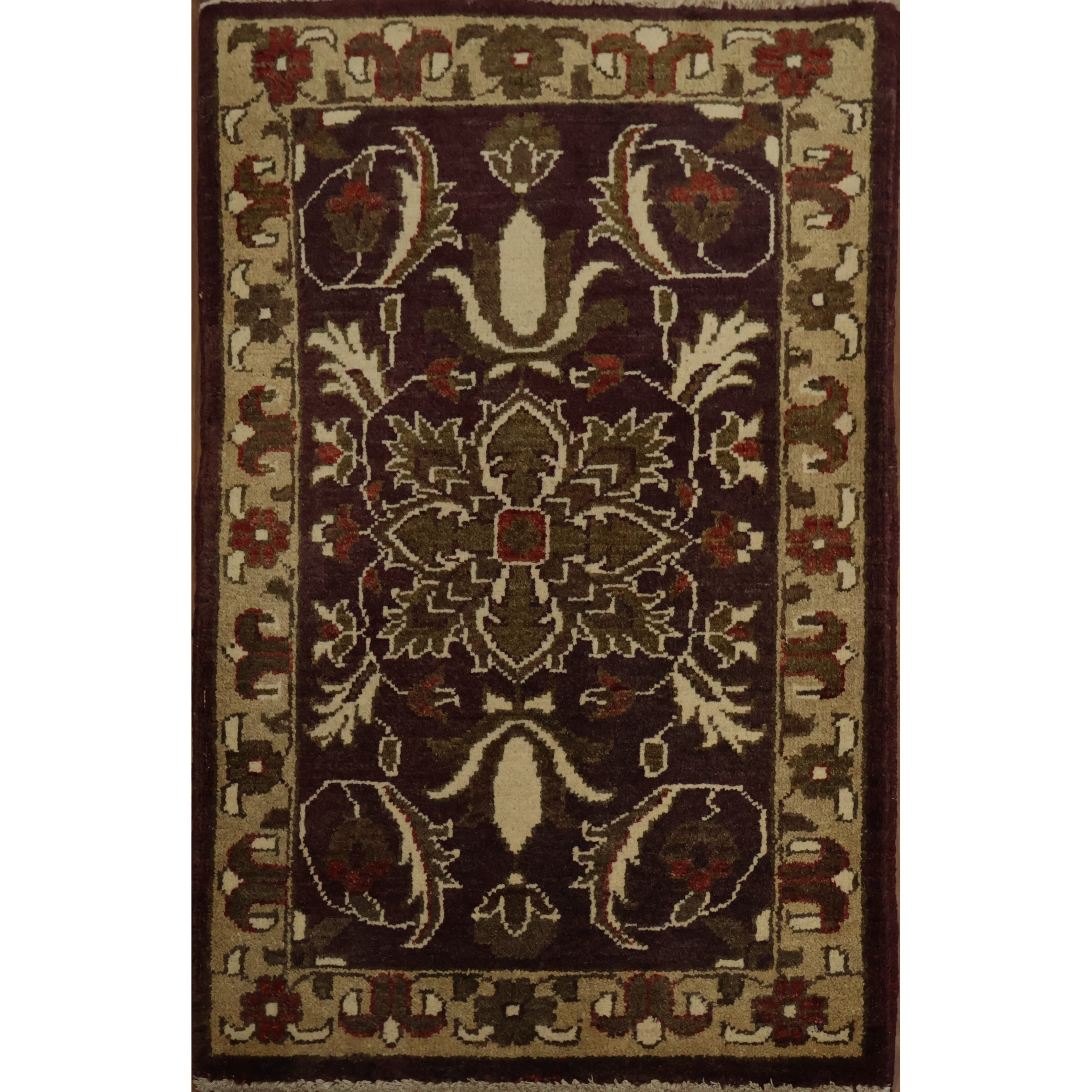 Hand Knotted Oriental 100 Wool Carpet Traditional All Over Brown Peshawar Area Rug 3 1 X 2 0