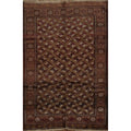 Hand Knotted Oriental 100 Wool Carpet Traditional All Over Brown Turkoman Area Rug 10 6 X 6 10