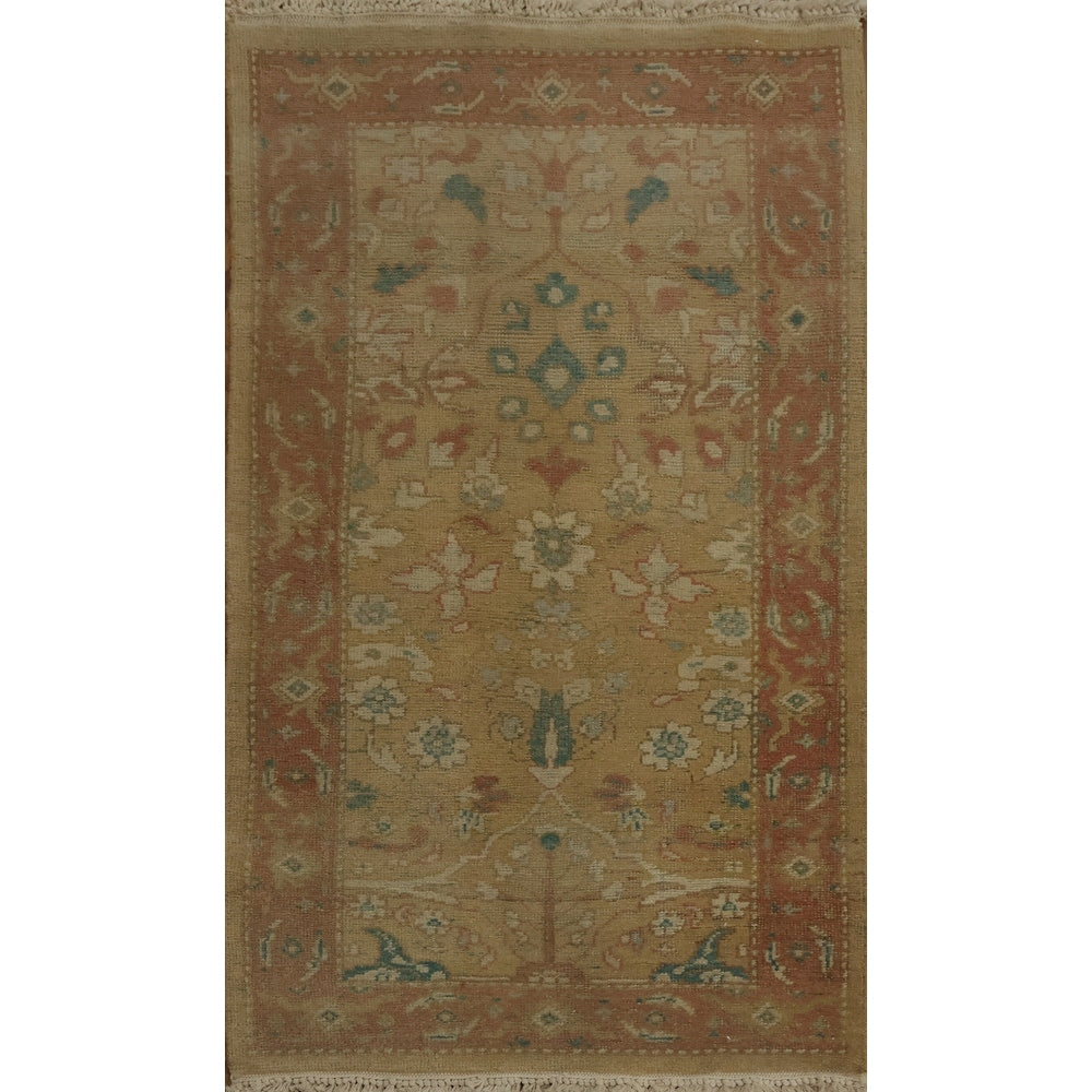 Hand Knotted Oriental 100 Wool Carpet Traditional All Over Brown Ziegler Area Rug 3 9 X 1 11