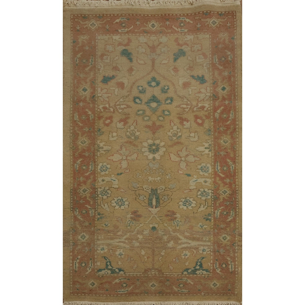 Hand Knotted Oriental 100 Wool Carpet Traditional All Over Brown Ziegler Area Rug 3 7 X 2 0