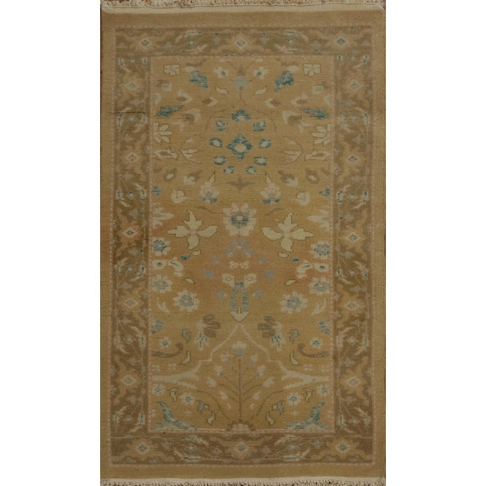 Hand Knotted Oriental 100 Wool Carpet Traditional All Over Brown Ziegler Area Rug 3 11 X 1 11