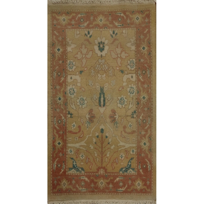 Hand Knotted Oriental 100 Wool Carpet Traditional All Over Brown Ziegler Area Rug 3 1 X 1 11