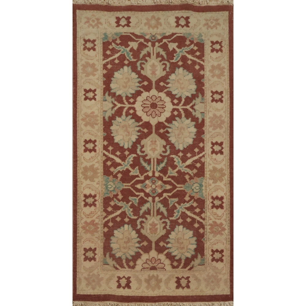 Hand Knotted Oriental 100 Wool Carpet Traditional All Over Brown Ziegler Area Rug 3 10 X 2 0