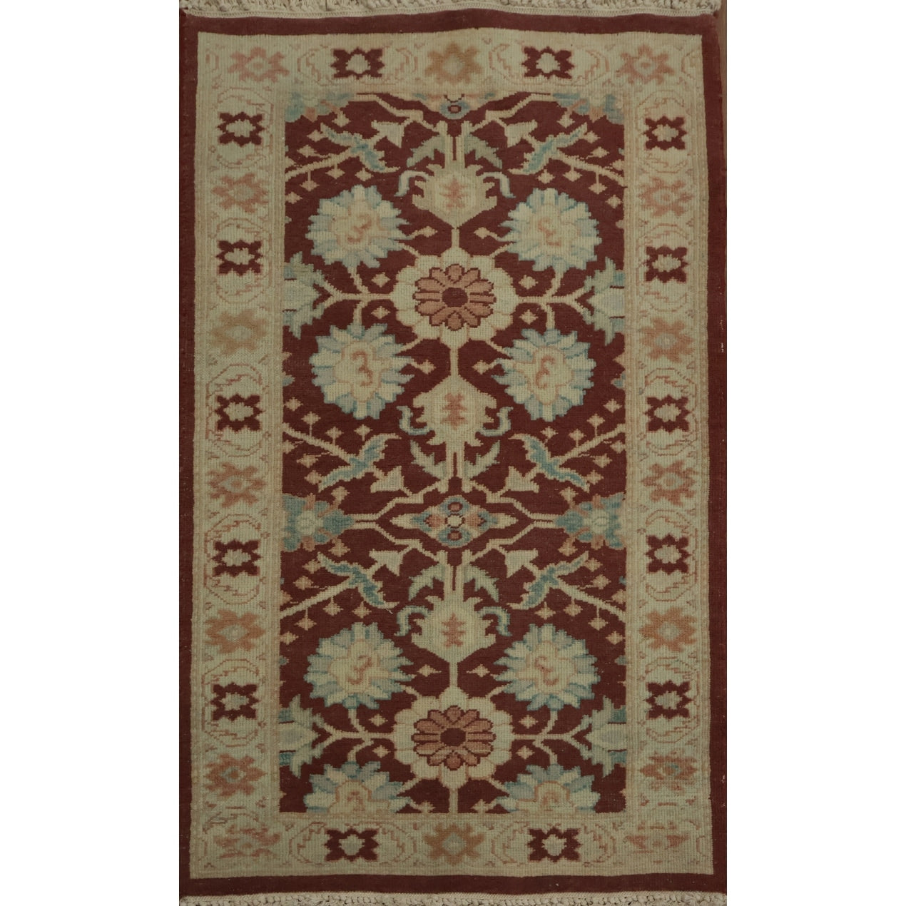 Hand Knotted Oriental 100 Wool Carpet Traditional All Over Brown Ziegler Area Rug 3 11 X 2 1