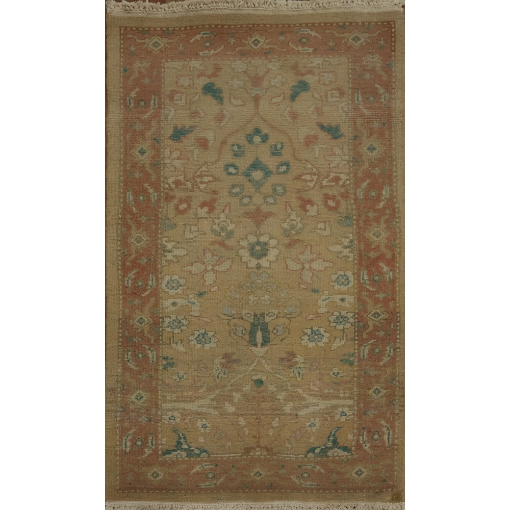 Hand Knotted Oriental 100 Wool Carpet Traditional All Over Brown Ziegler Area Rug 3 7 X 2 0
