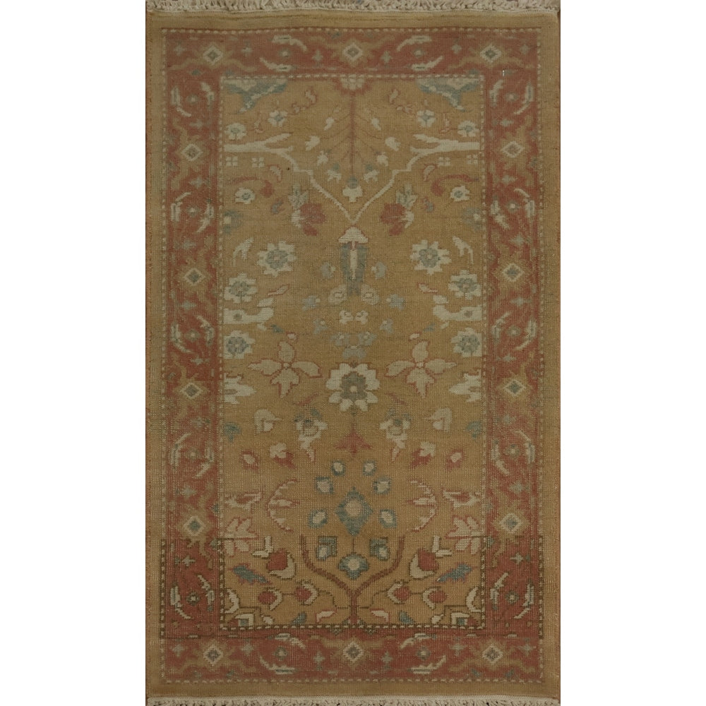 Hand Knotted Oriental 100 Wool Carpet Traditional All Over Brown Ziegler Area Rug 3 10 X 1 11
