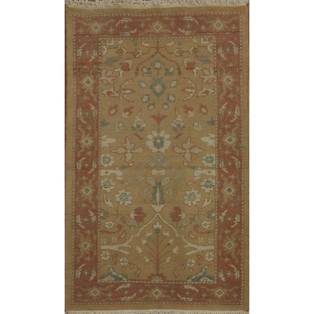 Hand Knotted Oriental 100 Wool Carpet Traditional All Over Brown Ziegler Area Rug 3 10 X 2 0