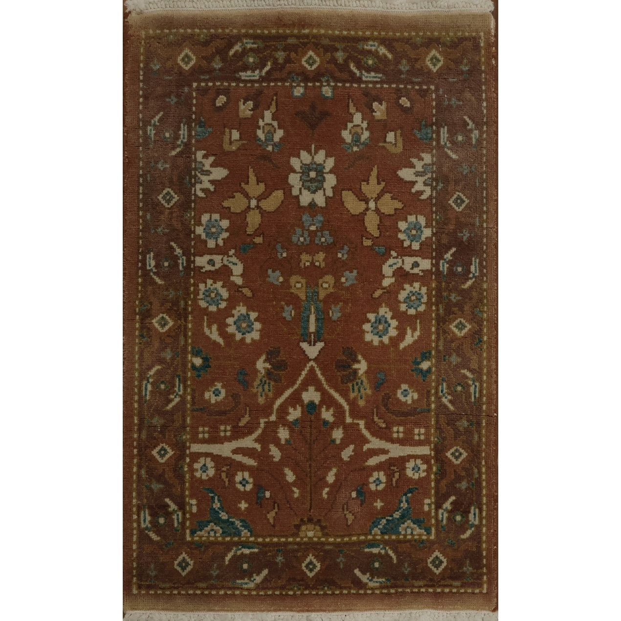 Hand Knotted Oriental 100 Wool Carpet Traditional All Over Brown Ziegler Area Rug 3 0 X 1 11