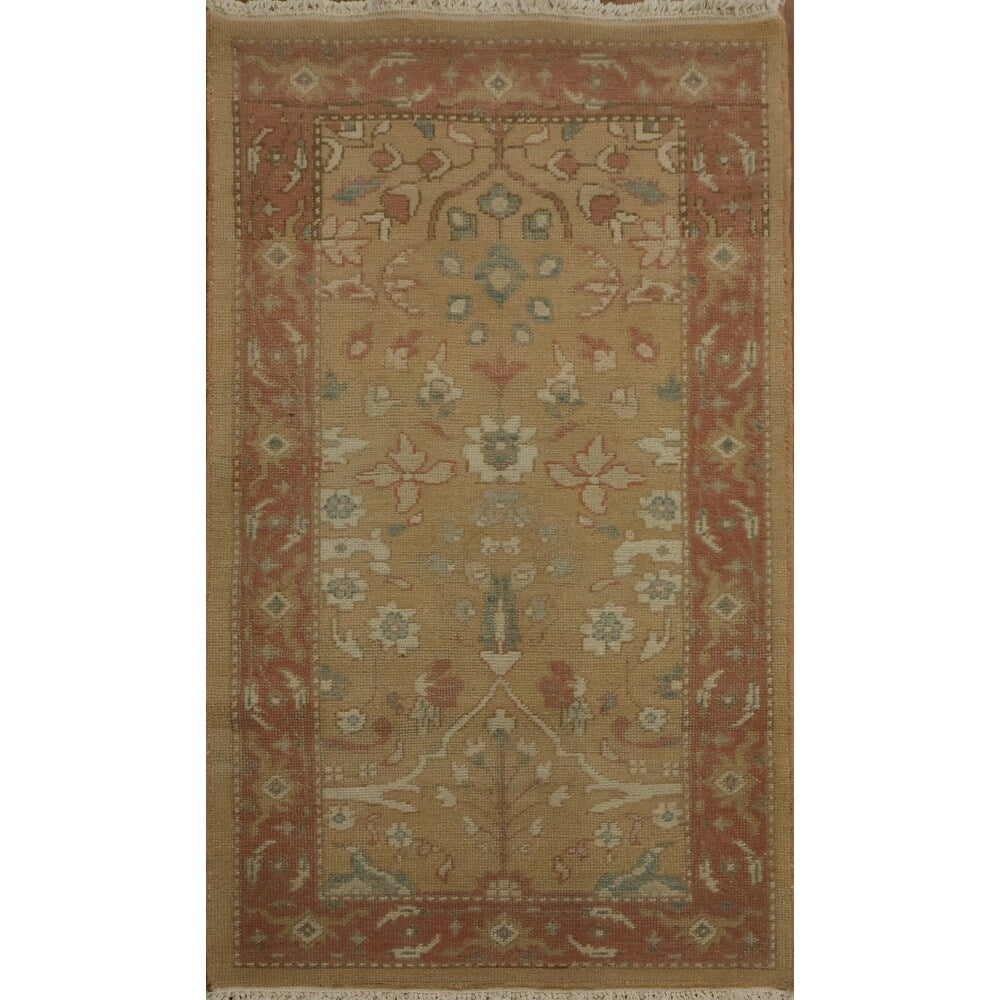 Hand Knotted Oriental 100 Wool Carpet Traditional All Over Brown Ziegler Area Rug 3 10 X 2 0