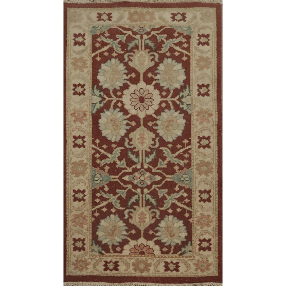 Hand Knotted Oriental 100 Wool Carpet Traditional All Over Brown Ziegler Area Rug 3 10 X 2 0