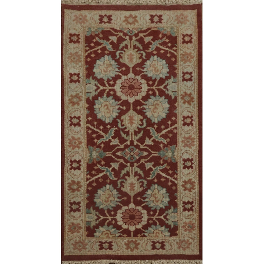 Hand Knotted Oriental 100 Wool Carpet Traditional All Over Brown Ziegler Area Rug 3 11 X 2 1