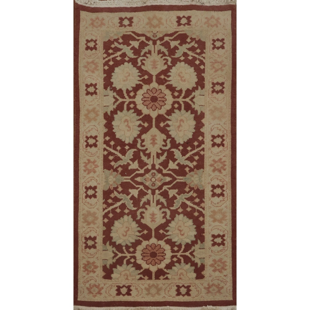 Hand Knotted Oriental 100 Wool Carpet Traditional All Over Brown Ziegler Area Rug 3 11 X 2 1