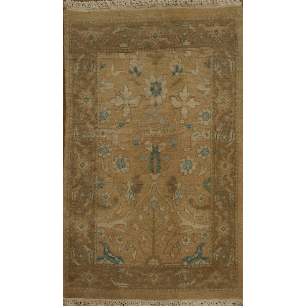 Hand Knotted Oriental 100 Wool Carpet Traditional All Over Brown Ziegler Area Rug 3 0 X 1 11