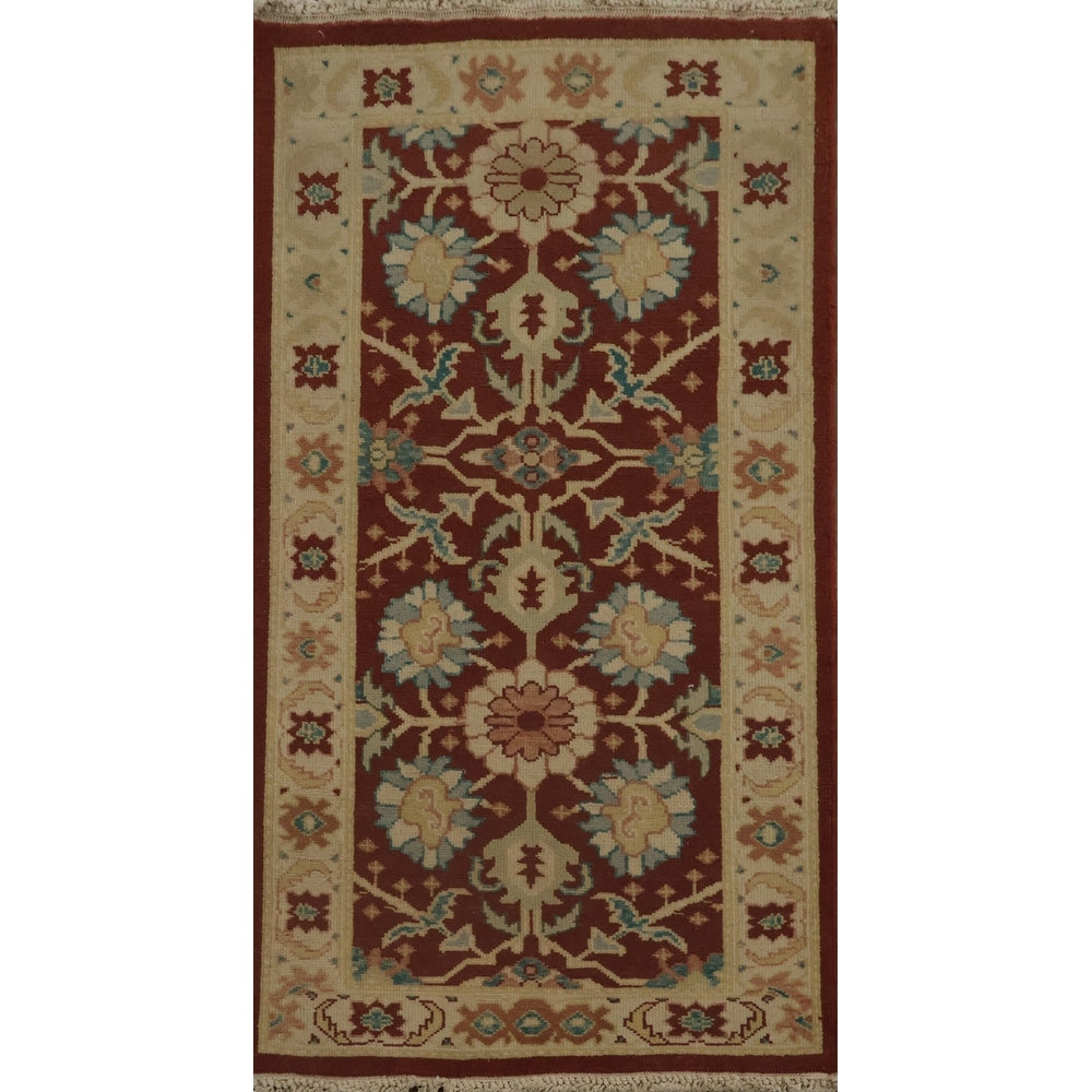 Hand Knotted Oriental 100 Wool Carpet Traditional All Over Brown Ziegler Area Rug 3 8 X 2 0