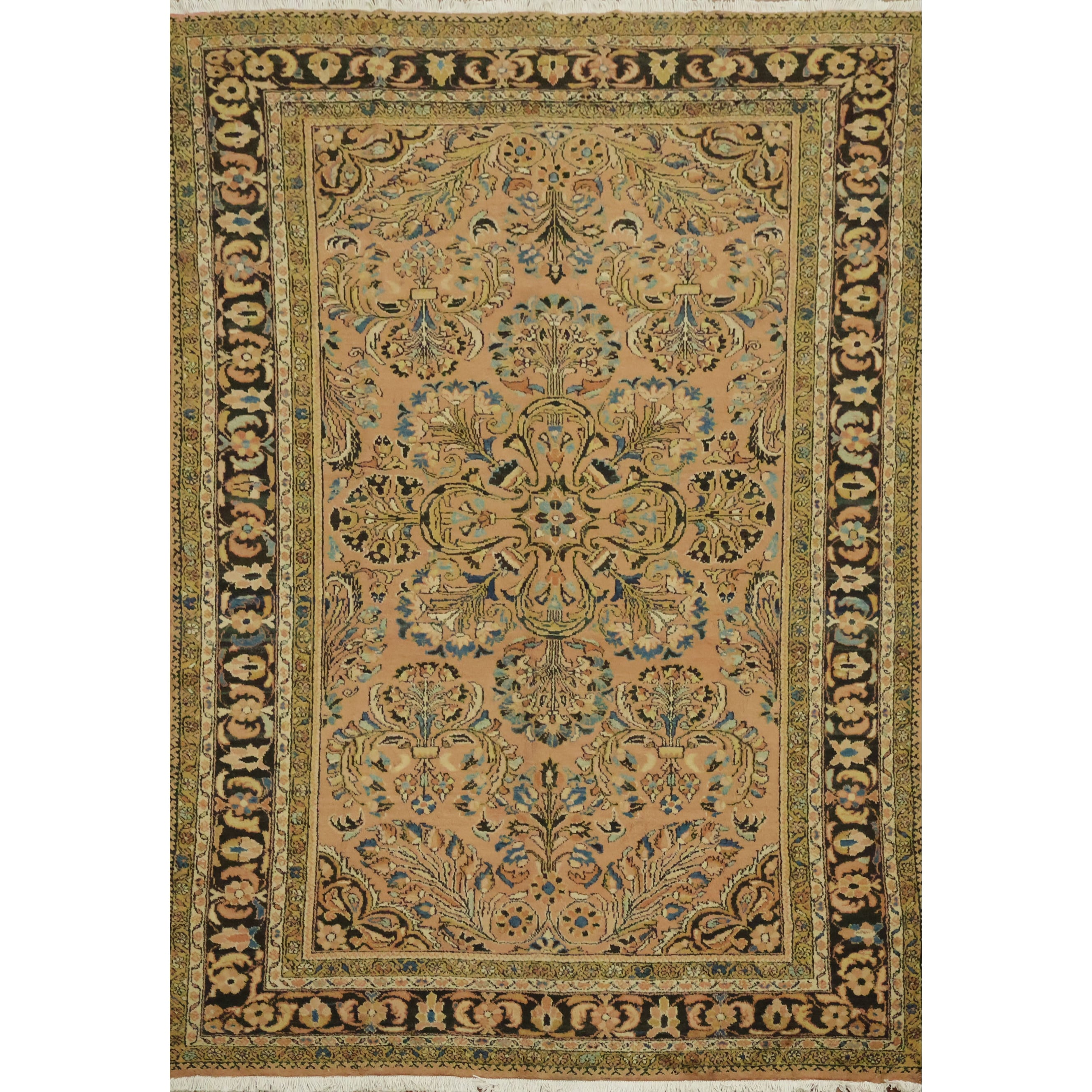 Hand Knotted Oriental 100 Wool Carpet Traditional All Over Lilian Area Rug 9 7 X 6 7