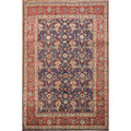 Hand Knotted Oriental 100 Wool Carpet Traditional All Over Navy Blue Blues Tabriz Area Rug 9 9 X 6 5