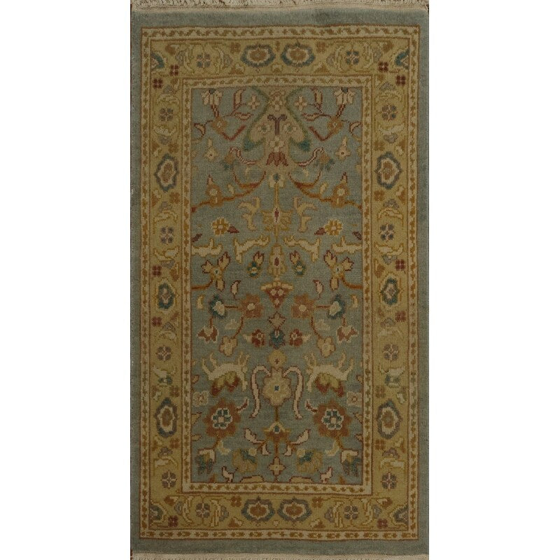 Hand Knotted Oriental 100 Wool Carpet Traditional All Over Navy Blue Blues Ziegler Area Rug 3 1 X 1 11