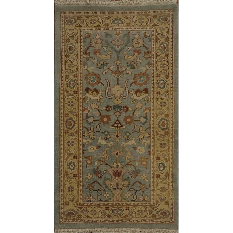 Hand Knotted Oriental 100 Wool Carpet Traditional All Over Navy Blue Blues Ziegler Area Rug 3 9 X 2 0