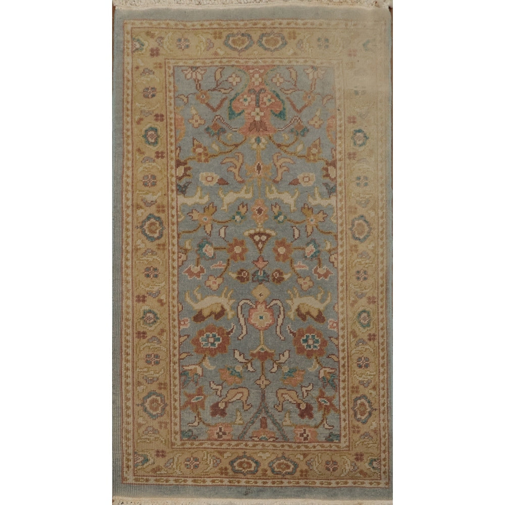 Hand Knotted Oriental 100 Wool Carpet Traditional All Over Navy Blue Blues Ziegler Area Rug 3 9 X 2 0