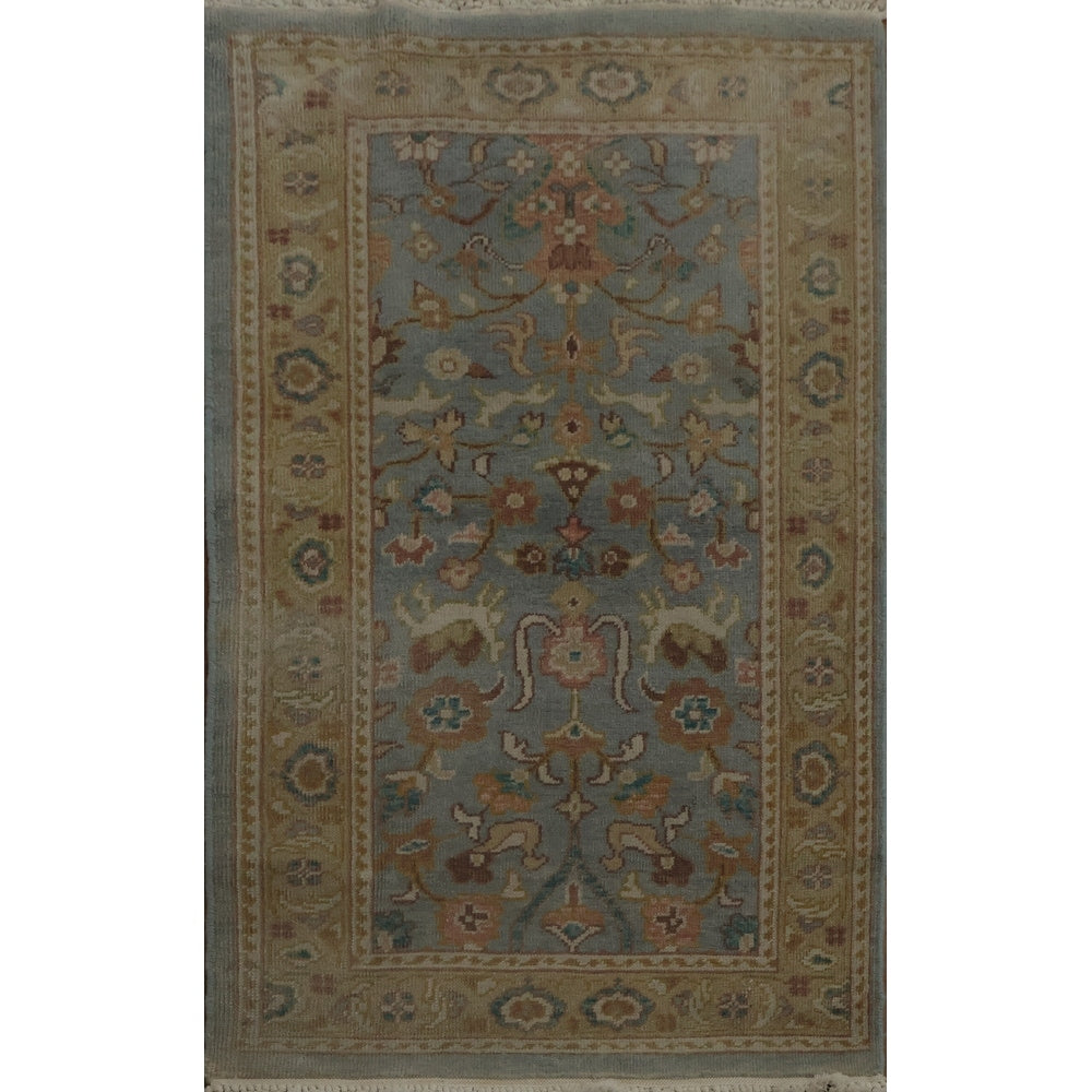 Hand Knotted Oriental 100 Wool Carpet Traditional All Over Navy Blue Blues Ziegler Area Rug 3 10 X 2 0