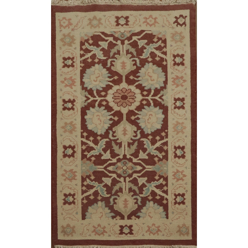 Hand Knotted Oriental 100 Wool Carpet Traditional All Over Oranges Rust Ziegler Area Rug 3 9 X 2 0
