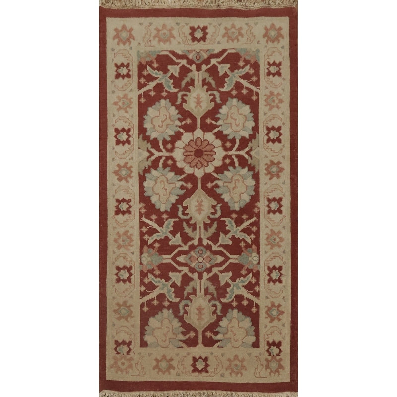 Hand Knotted Oriental 100 Wool Carpet Traditional All Over Oranges Rust Ziegler Area Rug 3 11 X 2 0