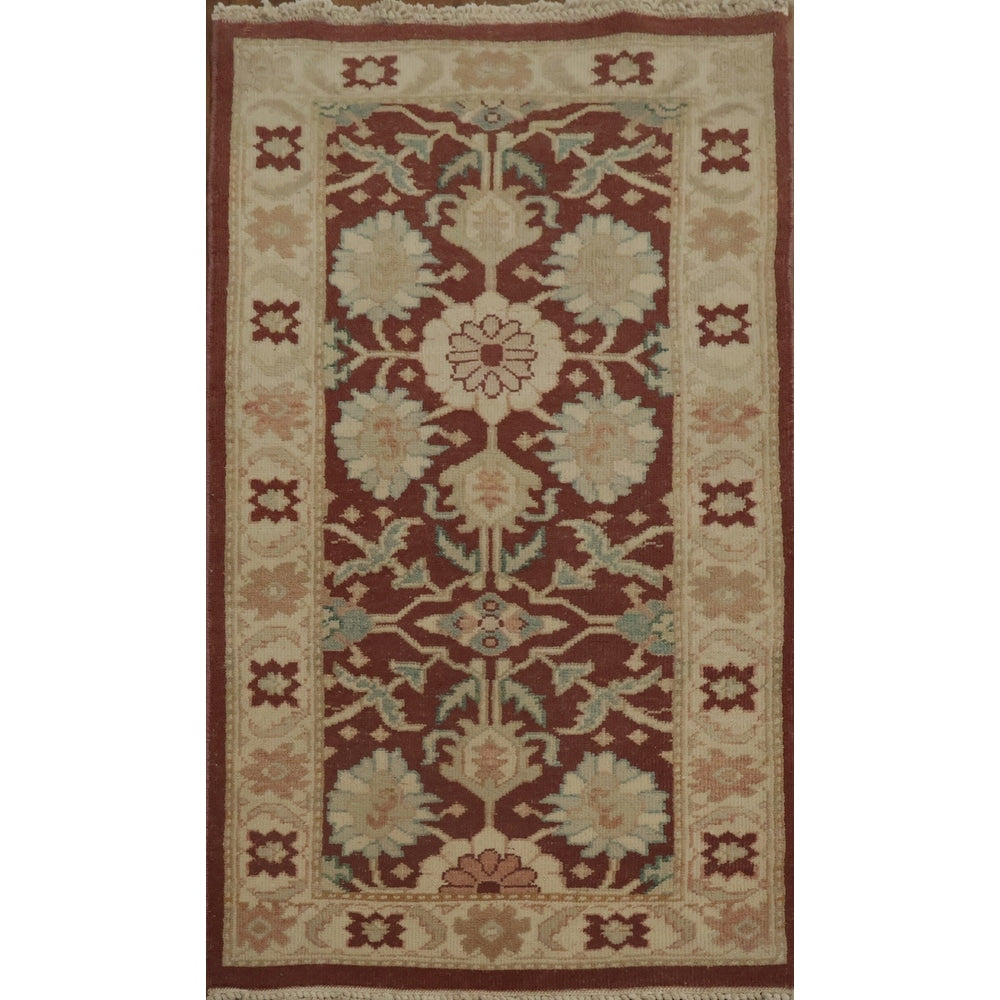 Hand Knotted Oriental 100 Wool Carpet Traditional All Over Oranges Rust Ziegler Area Rug 3 10 X 2 0