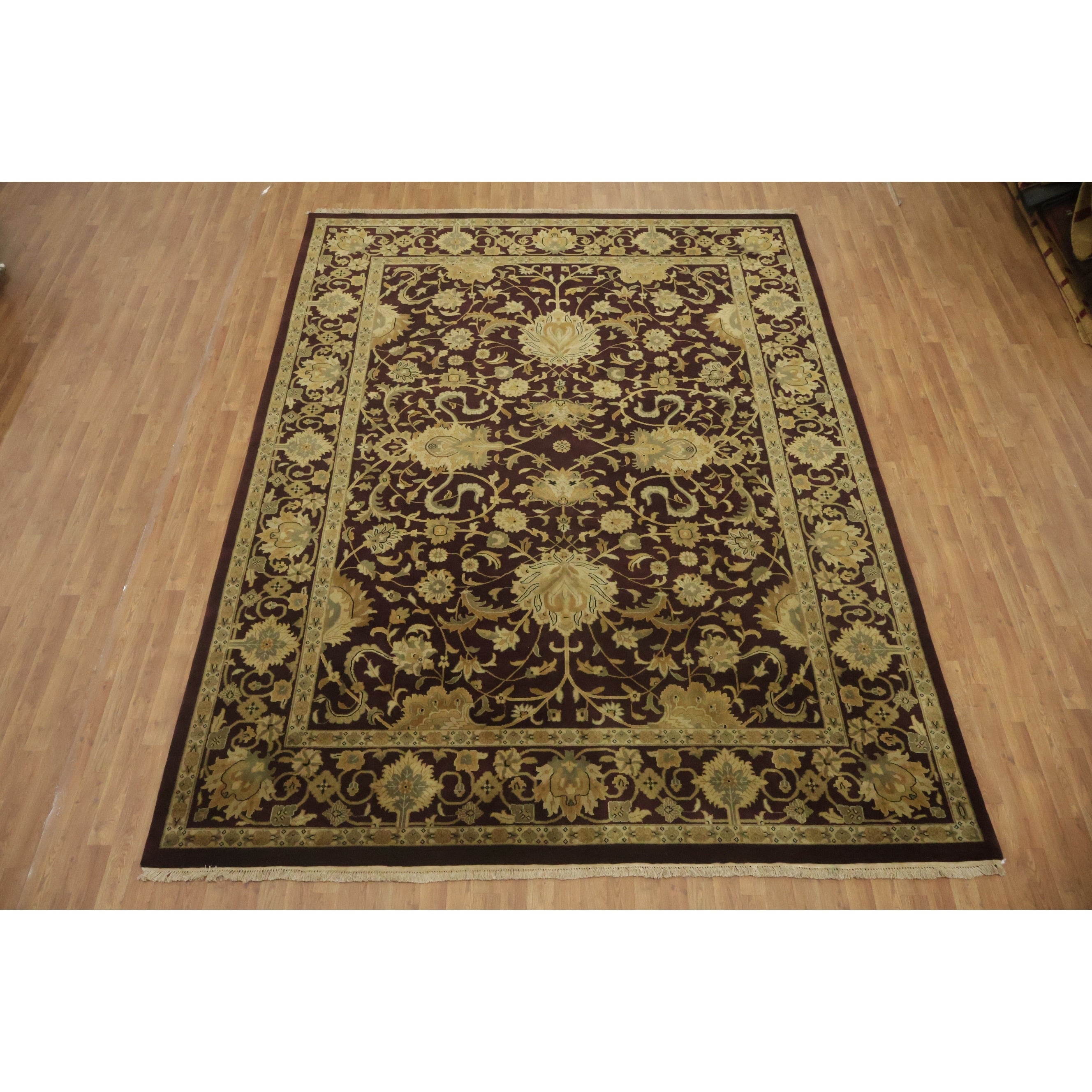 Hand Knotted Oriental 100 Wool Carpet Traditional All Over Purples Agra Area Rug 11 11 X 9 0