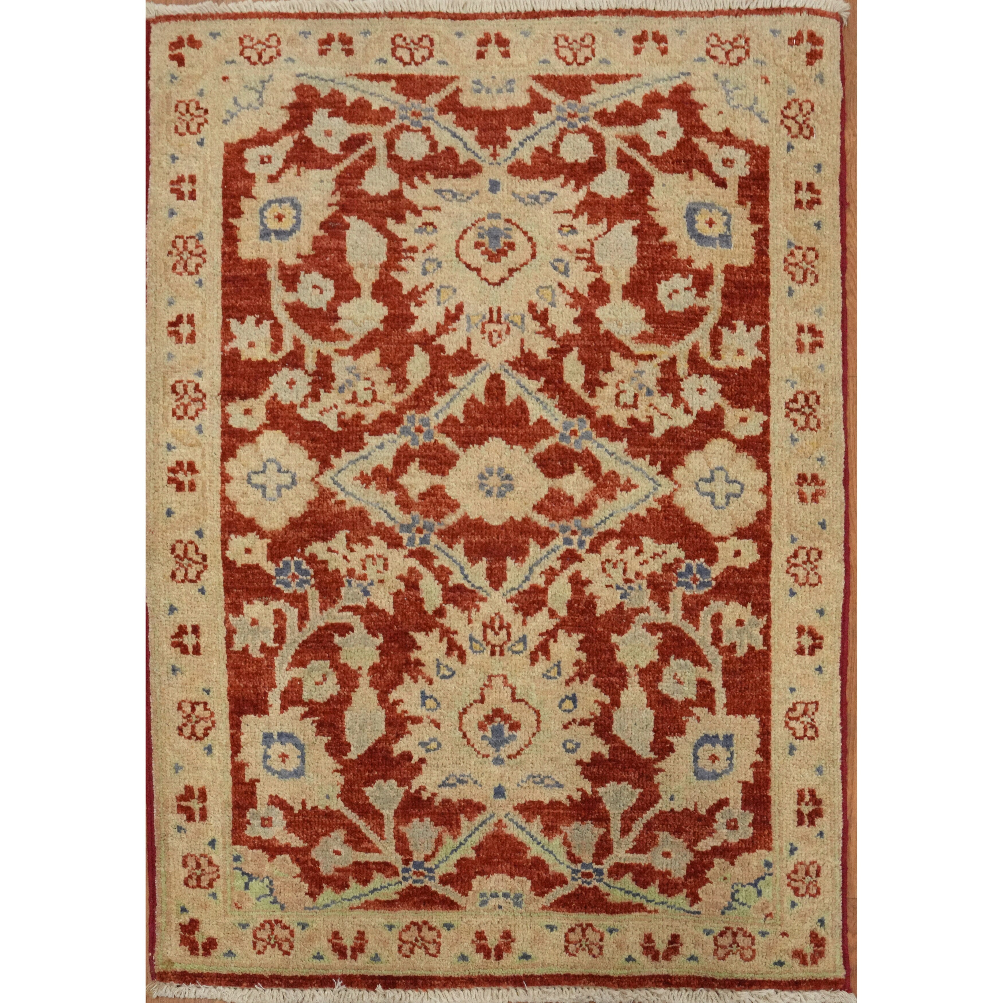 Hand Knotted Oriental 100 Wool Carpet Traditional All Over Red Peshawar Area Rug 2 10 X 2 0