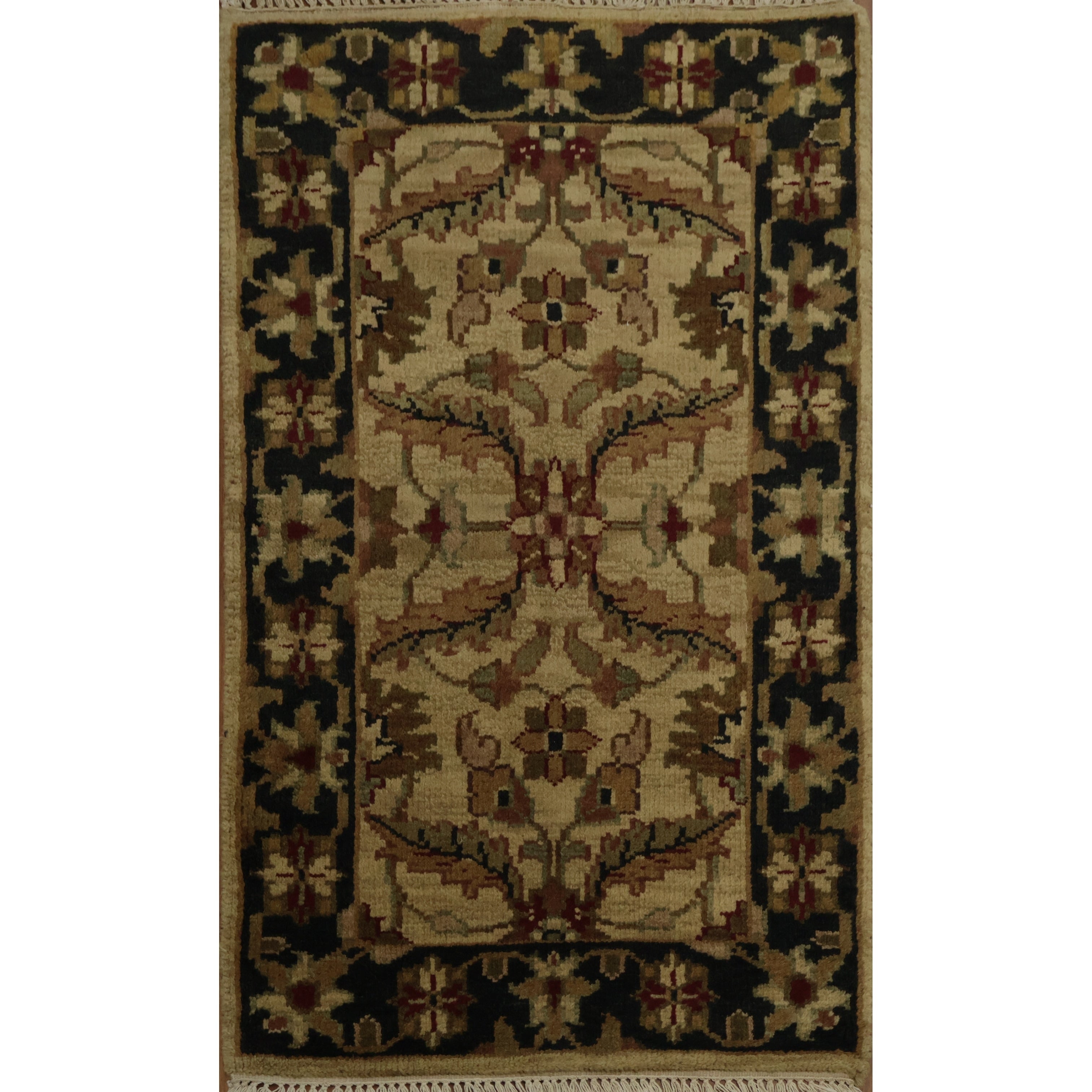 Hand Knotted Oriental 100 Wool Carpet Traditional Floral Beige Ivories Agra Area Rug 4 2 X 2 6