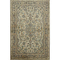 Hand Knotted Oriental 100 Wool Carpet Traditional Floral Beige Ivories Kashan Area Rug 4 10 X 3 2