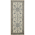 Hand Knotted Oriental 100 Wool Carpet Traditional Floral Beige Ivories Nain Runner Rug 6 4 X 2 5