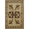 Hand Knotted Oriental 100 Wool Carpet Traditional Floral Beige Ivories Peshawar Area Rug 2 11 X 1 10